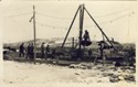Image - Postcard of the construction of the Railroad Bridge