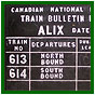Image - Alix Station CNR Train Bulletin board