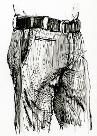 ceinture, montrée avec des pantalons, illustration. David Ring, Europeana Fashion, Wikimedia Commons