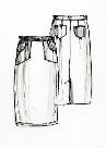 jupe fourreau, vue de devant et de dos avec poches, illustration. David Ring, Europeana Fashion, Wikimedia Commons