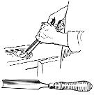 woodworking gouge, illustration. Pearson Scott Foresman, Wikimedia Commons
