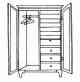 chifforobe, illustration. Parks Canada Descriptive and Visual Dictionary of Objects