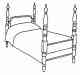 four-poster bed, illustration. Parks Canada Descriptive and Visual Dictionary of Objects