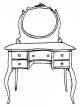 dressing table, illustration. Parks Canada Descriptive and Visual Dictionary of Objects