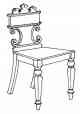 hall chair, illustration. Parks Canada Descriptive and Visual Dictionary of Objects