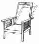 reclining chair, illustration. Parks Canada Descriptive and Visual Dictionary of Objects