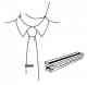 tie clip, illustration. Parks Canada Descriptive and Visual Dictionary of Objects