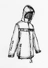 anorak, vue de côté, illustration.                                      David Ring, Europeana Fashion, Wikimedia Commons