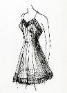 combinaison-jupon, courte à jupe trapèze et à ourlet en dentelle, illustration. David Ring, Europeana Fashion, Wikimedia Commons
